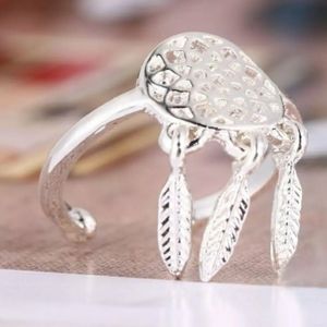Dainty Silver Dreamcatcher Ring